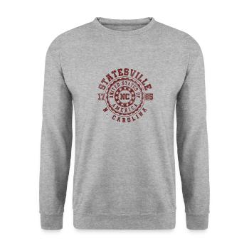 Statesville, Caroline du Nord | Cadeau de voyage en Caroline du Nord - Sweat-shirt Unisexe - gris chiné - Devant - Alina (178cm) & Michal (187cm)
