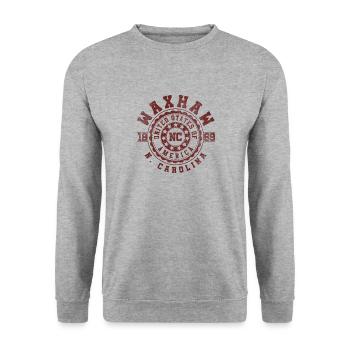 Waxhaw NC | North Carolina Reise Geschenk - Unisex Pullover - Weißgrau meliert - Vorne - Alina (178cm) & Michal (187cm)
