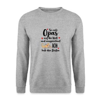 Meilleur grand-père, tant de grands-pères, j’ai le meilleur - Sweat-shirt Unisexe - gris chiné - Devant - Alina (178cm) & Michal (187cm)
