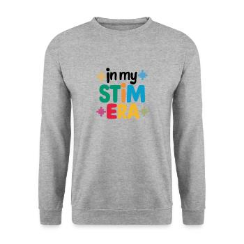 In meiner Stimulationsära Autismus-Spektrum - Unisex Pullover - Weißgrau meliert - Vorne - Alina (178cm) & Michal (187cm)