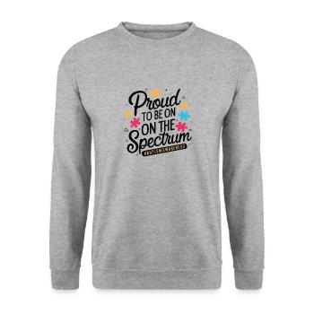 Proud To Be On The Spectrum Autism Awareness - Unisex Sweatshirt - salt & pepper - Front - Alina (178cm) & Michal (187cm)
