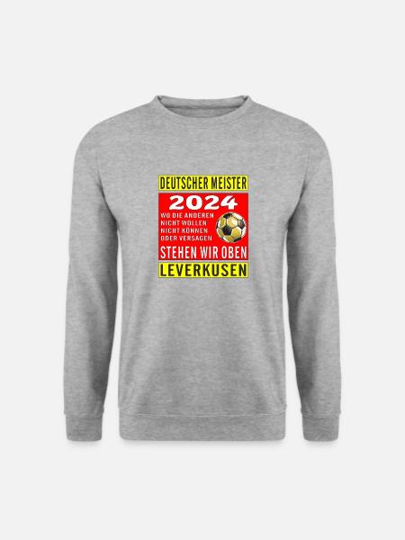DEUTSCHER MEISTER LEVERKUSEN - Unisex Pullover - Weißgrau meliert