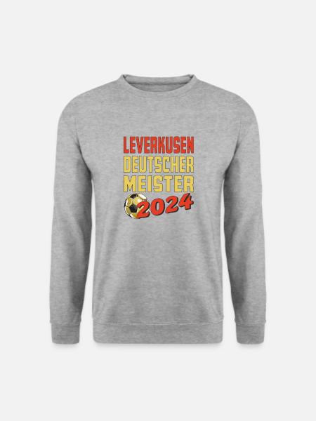 LEVERKUSEN DEUTSCHER MEISTER - Unisex Pullover - Weißgrau meliert