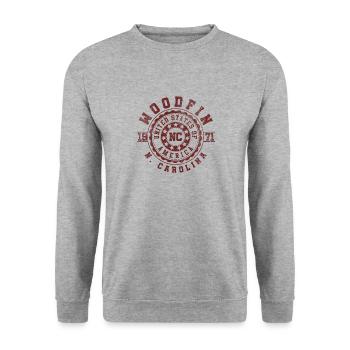 Woodfin NC | Cadeau de voyage en Caroline du Nord - Sweat-shirt Unisexe - gris chiné - Devant - Alina (178cm) & Michal (187cm)
