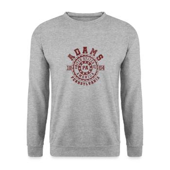 Adams PA | Pennsylvania - & Geschenk - Unisex Pullover - Weißgrau meliert - Vorne - Alina (178cm) & Michal (187cm)