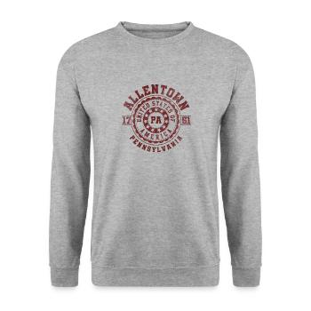 Allentown PA | Pennsylvania - & Geschenk - Unisex Pullover - Weißgrau meliert - Vorne - Alina (178cm) & Michal (187cm)
