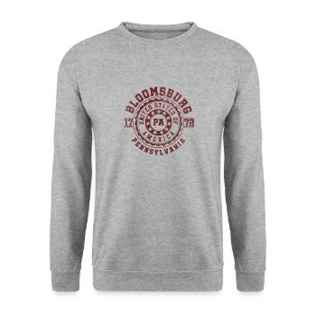 Bloomsburg PA | Pennsylvania - & Geschenk - Unisex Pullover - Weißgrau meliert - Vorne - Alina (178cm) & Michal (187cm)