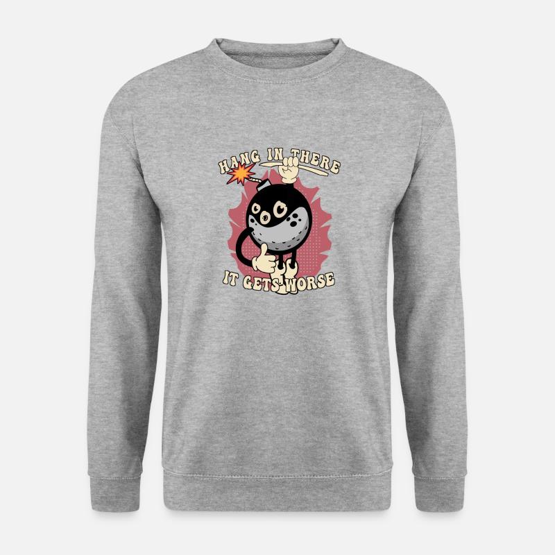 Halten durch - Unisex Pullover - Weißgrau meliert