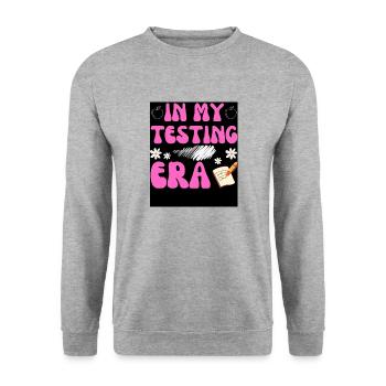 Groovy In My Testing Era Testing Day Teacher Test - Unisex Sweatshirt - salt & pepper - Front - Alina (178cm) & Michal (187cm)