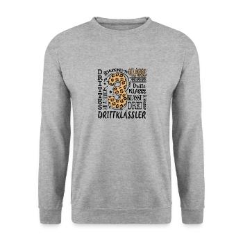 3.Klasse - Unisex Pullover - Weißgrau meliert - Vorne - Alina (178cm) & Michal (187cm)