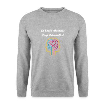 sensibilisation santé mentale - Sweat-shirt Unisexe - gris chiné - Devant - Alina (178cm) & Michal (187cm)
