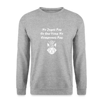 sensibilisation santé mentale - Sweat-shirt Unisexe - gris chiné - Devant - Alina (178cm) & Michal (187cm)