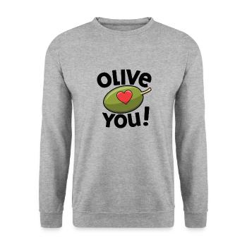 OLIVE VOUS - Sweat-shirt Unisexe - gris chiné - Devant - Alina (178cm) & Michal (187cm)