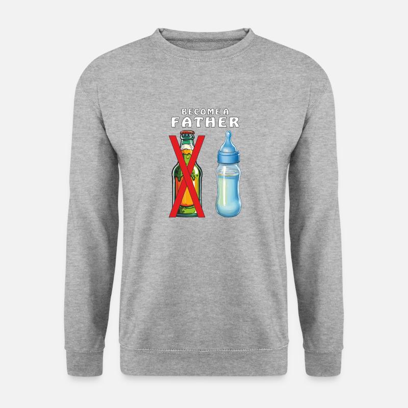 BABYFLASCHE BECOME A FATHER - Unisex Pullover - Weißgrau meliert
