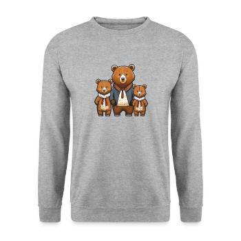 OURS - Sweat-shirt Unisexe - gris chiné - Devant - Alina (178cm) & Michal (187cm)