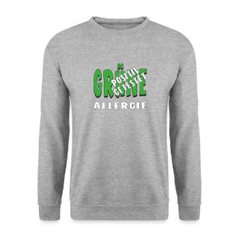 GREEN ALLERGY TESTED POSITIVE - Unisex Sweatshirt - salt & pepper - Front - Alina (178cm) & Michal (187cm)