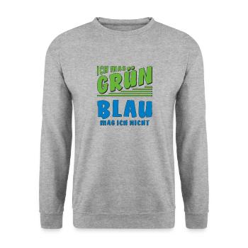 J’AIME LE VERT, JE N’AIME PAS LE BLEU - Sweat-shirt Unisexe - gris chiné - Devant - Alina (178cm) & Michal (187cm)