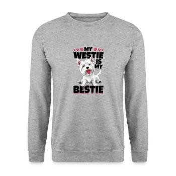 Westie West Highland White Terrier race de chien - Sweat-shirt Unisexe - gris chiné - Devant - Alina (178cm) & Michal (187cm)