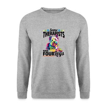 Westie West Highland White Terrier race de chien - Sweat-shirt Unisexe - gris chiné - Devant - Alina (178cm) & Michal (187cm)