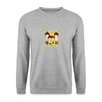 Laos Laote Laoten Lao Neujahr I Geschenk - Unisex Pullover - Weißgrau meliert - Vorne - Alina (178cm) & Michal (187cm)