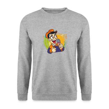 MAN MICROPHONE - Unisex Sweatshirt - salt & pepper - Front - Alina (178cm) & Michal (187cm)