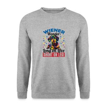 Dachshund Doxie Wiener Dog Breed Wiener Wonder - Unisex Sweatshirt - salt & pepper - Front - Alina (178cm) & Michal (187cm)