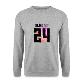 Albanien 24 Trikot 2024 Bunt - Unisex Pullover - Weißgrau meliert - Vorne - Alina (178cm) & Michal (187cm)
