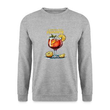 DRINK SPRITZ SUMMER VIBES FAVORITE - Unisex Sweatshirt - salt & pepper - Front - Alina (178cm) & Michal (187cm)