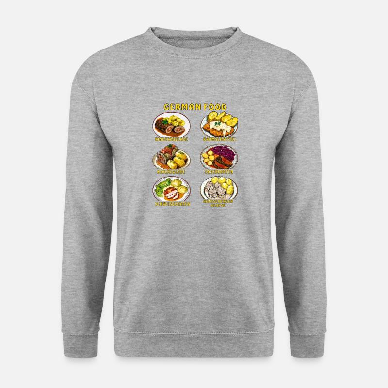 GERMAN FOOD - Unisex Pullover - Weißgrau meliert