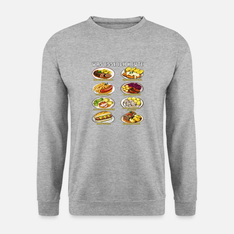 WAS ESSE ICH HEUTE - Unisex Pullover - Weißgrau meliert