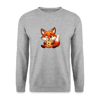 Rotfuchs Cookie Süßigkeit Nachtisch Keks - Unisex Pullover - Weißgrau meliert - Vorne - Alina (178cm) & Michal (187cm)