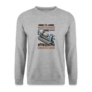 Turner Wood Turning Lathe - Unisex Sweatshirt - salt & pepper - Front - Alina (178cm) & Michal (187cm)