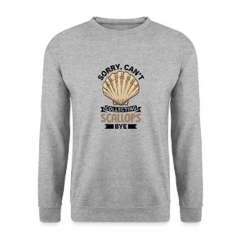 Seashell Shell Collector Scallop - Unisex Sweatshirt - salt & pepper - Front - Alina (178cm) & Michal (187cm)