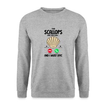 Seashell Shell Collector Scallop - Unisex Sweatshirt - salt & pepper - Front - Alina (178cm) & Michal (187cm)