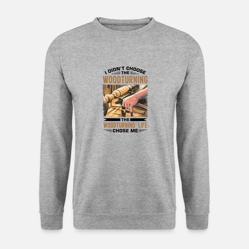 Dreher Holzdrehen Drechselbank - Unisex Pullover - Weißgrau meliert