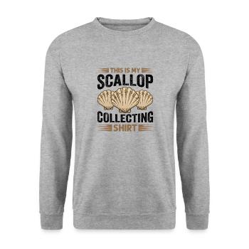 Seashell Shell Collector Scallop - Unisex Sweatshirt - salt & pepper - Front - Alina (178cm) & Michal (187cm)
