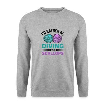 Seashell Shell Collector Scallop - Unisex Sweatshirt - salt & pepper - Front - Alina (178cm) & Michal (187cm)