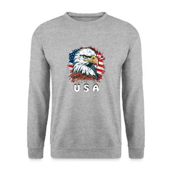 SEEADLER MY LOVE USA - Unisex Pullover - Weißgrau meliert - Vorne - Alina (178cm) & Michal (187cm)