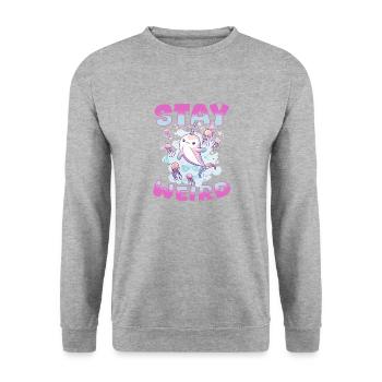 Drôle narval méduse animal rester bizarre - Sweat-shirt Unisexe - gris chiné - Devant - Alina (178cm) & Michal (187cm)