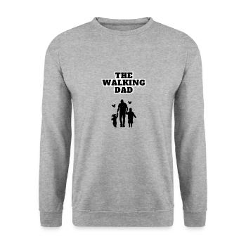 Le Papa Marchant 2 Enfants Noir - Sweat-shirt Unisexe - gris chiné - Devant - Alina (178cm) & Michal (187cm)
