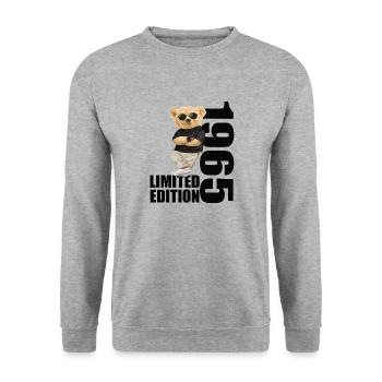 Édition limitée 1965 ours ours anniversaire 1965 - Sweat-shirt Unisexe - gris chiné - Devant - Alina (178cm) & Michal (187cm)