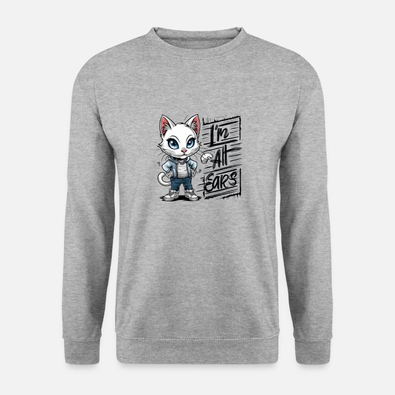 ICH BIN GANZ OHR - Unisex Pullover - Weißgrau meliert
