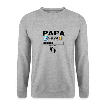 Man Soon to Dad Announcement, Dad Future Gift - Unisex Sweatshirt - salt & pepper - Front - Alina (178cm) & Michal (187cm)
