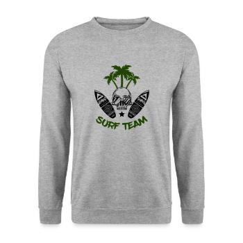 surf team - Unisex Pullover - Weißgrau meliert - Vorne - Alina (178cm) & Michal (187cm)