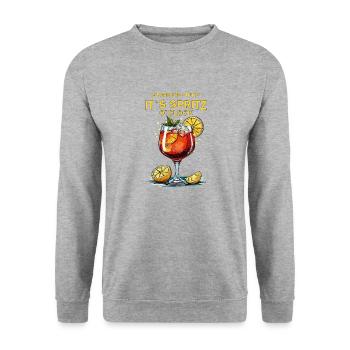 DRINK IT'S SPRITZ O'CLOCK - Unisex Sweatshirt - salt & pepper - Front - Alina (178cm) & Michal (187cm)