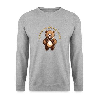 JE SUIS UN OURS, UN CHÉRI - Sweat-shirt Unisexe - gris chiné - Devant - Alina (178cm) & Michal (187cm)