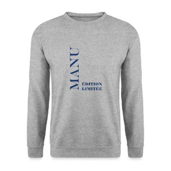 Manu - Sweat-shirt Unisexe - gris chiné - Devant - Alina (178cm) & Michal (187cm)