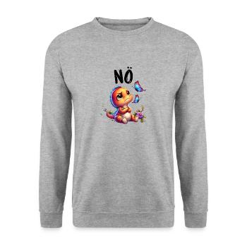 Dinosaur Dinos Saying Nope for Boys and Girls - Unisex Sweatshirt - salt & pepper - Front - Alina (178cm) & Michal (187cm)