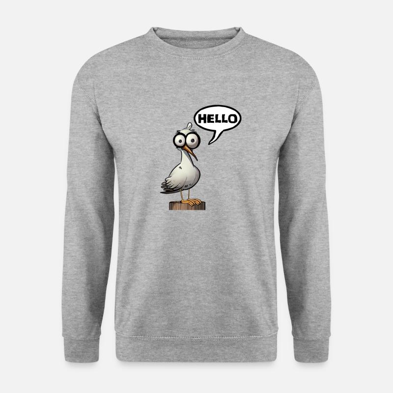 Hallo Leben - Unisex Pullover - Weißgrau meliert