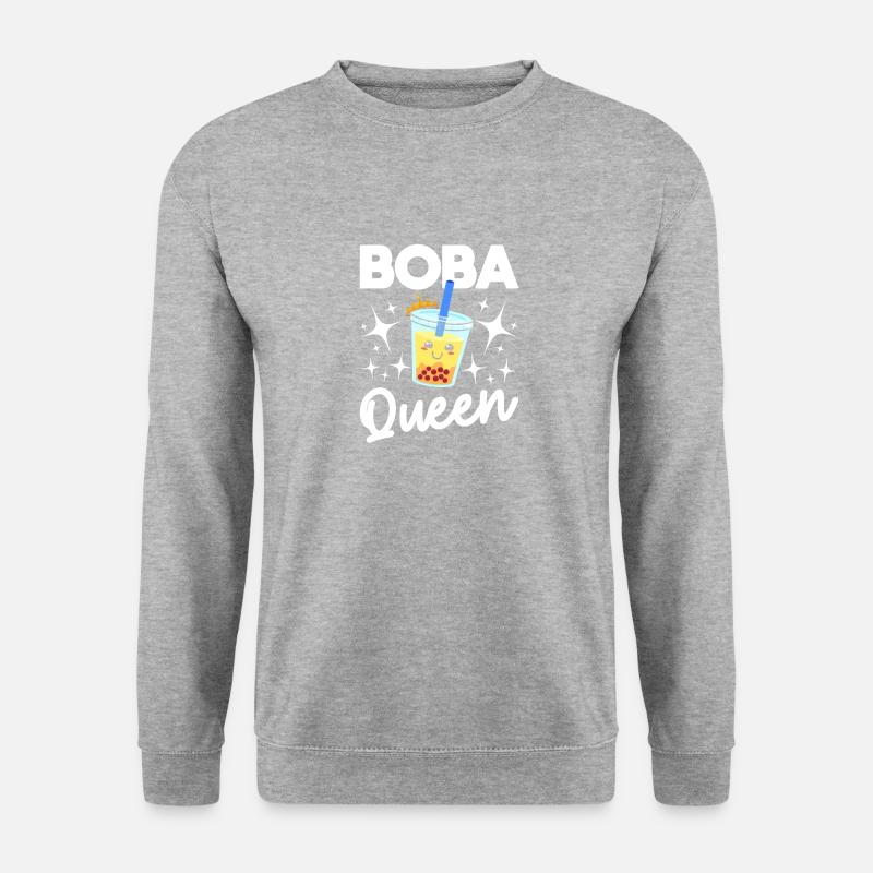 Boba-königin - Unisex Pullover - Weißgrau meliert